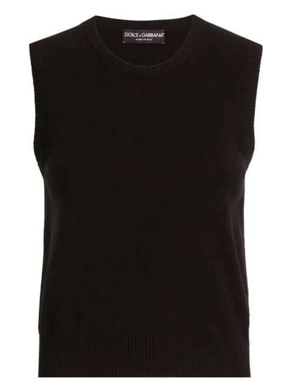 Dolce & Gabbana Black Sleeveless Knit Top Minimalist Layering Quiet Luxury NEW